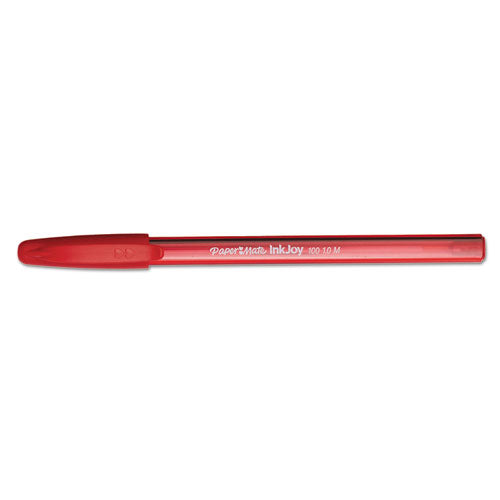 InkJoy 100 Ballpoint Pen, Stick, Medium 1 mm, Red Ink, Red Barrel, Dozen