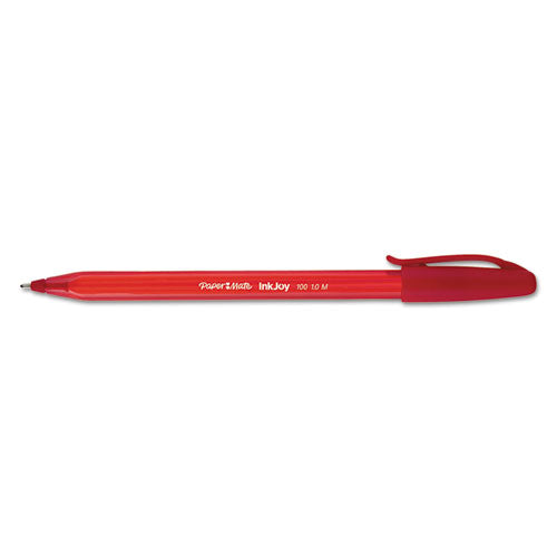 InkJoy 100 Ballpoint Pen, Stick, Medium 1 mm, Red Ink, Red Barrel, Dozen