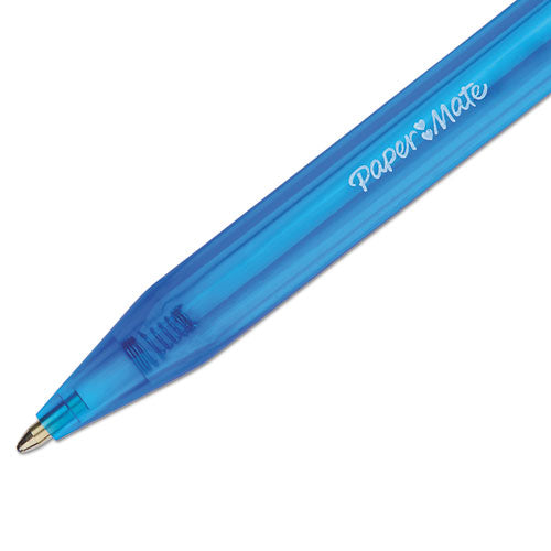 InkJoy 100 RT Ballpoint Pen, Retractable, Medium 1 mm, Blue Ink, Blue Barrel, Dozen