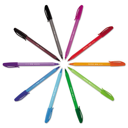 InkJoy 100 Ballpoint Pen, Stick, Medium 1 mm, Blue Ink, Blue Barrel, Dozen