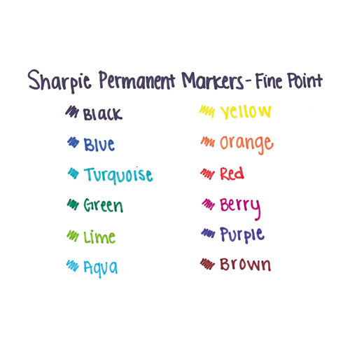 Retractable Permanent Marker, Fine Bullet Tip, Assorted Colors, 8/Set