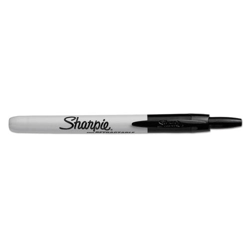 Retractable Permanent Marker, Fine Bullet Tip, Assorted Colors, 8/Set