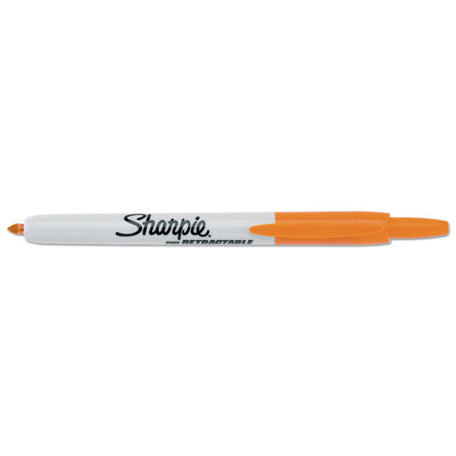Retractable Permanent Marker, Fine Bullet Tip, Assorted Colors, 8/Set