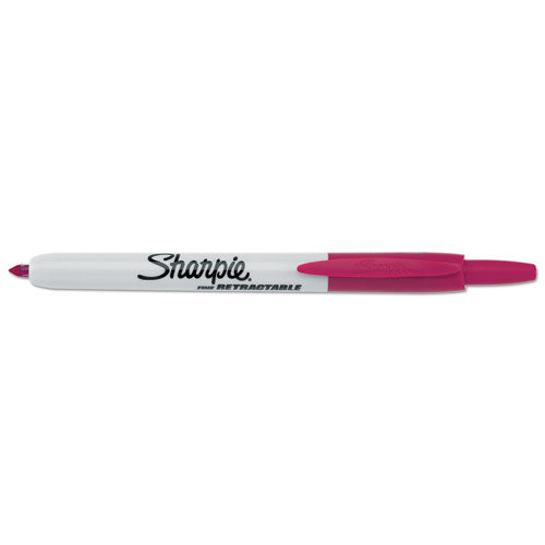 Retractable Permanent Marker, Fine Bullet Tip, Assorted Colors, 8/Set