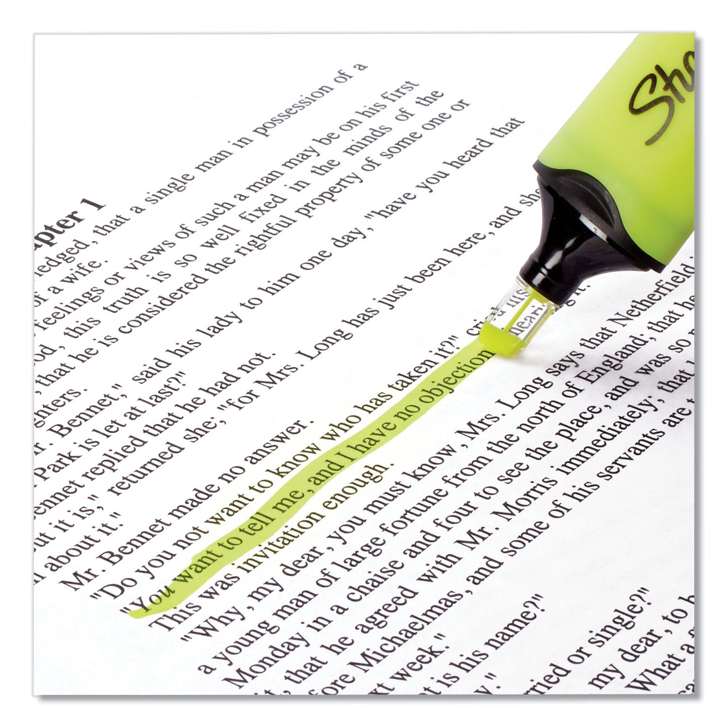 Clearview Tank-Style Highlighter, Assorted Ink Colors, Chisel Tip, Assorted Barrel Colors, 3/Pack