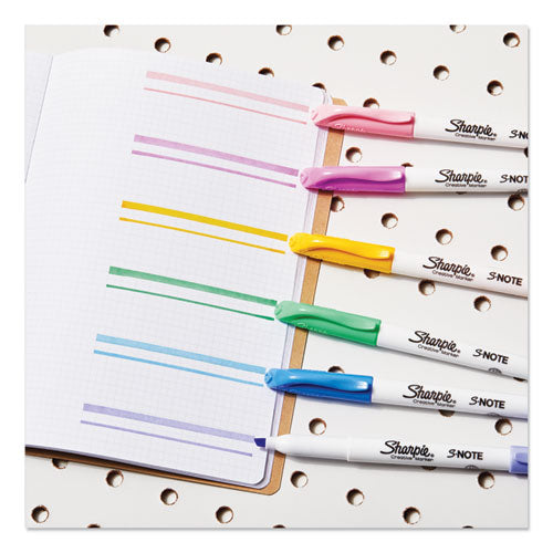 S-Note Creative Markers, Assorted Ink Colors, Chisel Tip, Assorted Barrel Colors, 12/Pack