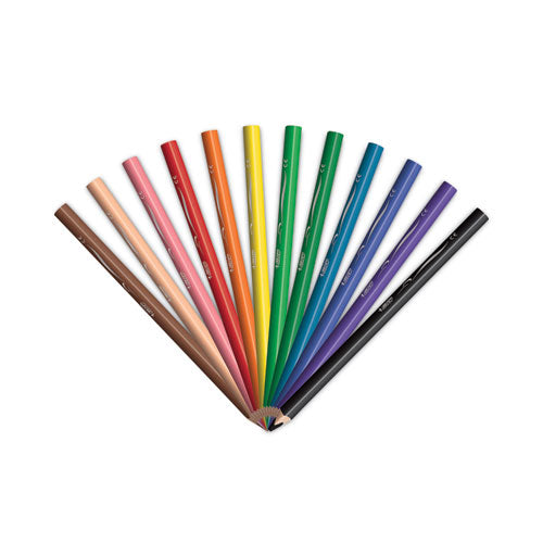 Kids Jumbo Coloring Pencils, 1 mm, Assorted Lead and Barrel Colors, 12/Pack