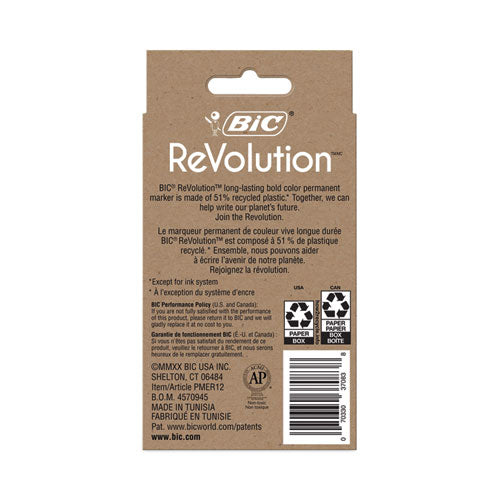 ReVolution Permanent Markers, Fine Bullet Tip, Assorted Colors, Dozen