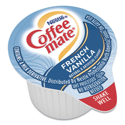 Liquid Coffee Creamer, French Vanilla, 0.38 oz Mini Cups, 50/Box, 4 Boxes/Carton, 200 Total/Carton