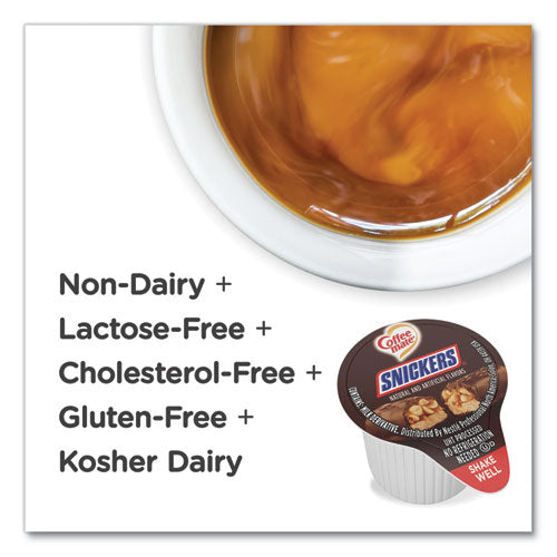 Liquid Coffee Creamer, Snickers, 0.38 oz Mini Cups, 200 Cups/Carton