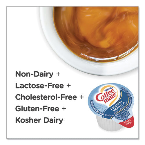 Liquid Coffee Creamer, French Vanilla, 0.38 oz Mini Cups, 50/Box, 4 Boxes/Carton, 200 Total/Carton