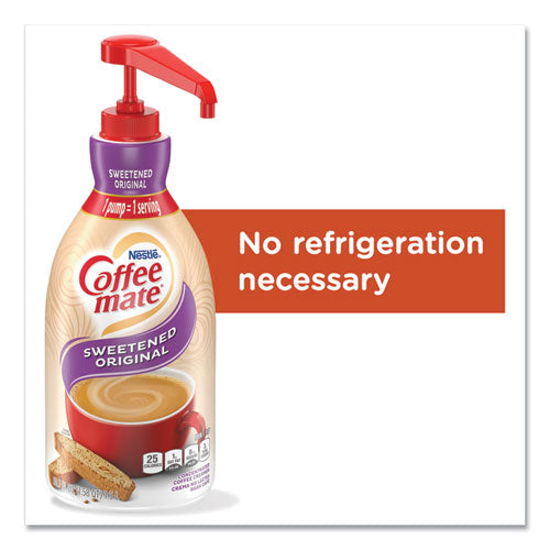 Liquid Coffee Creamer, Sweetened Original, 1.5 Liter Pump Bottle, 2/Carton