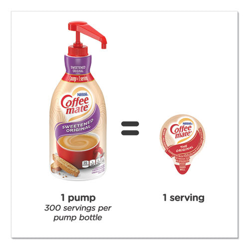 Liquid Coffee Creamer, Sweetened Original, 1.5 Liter Pump Bottle, 2/Carton