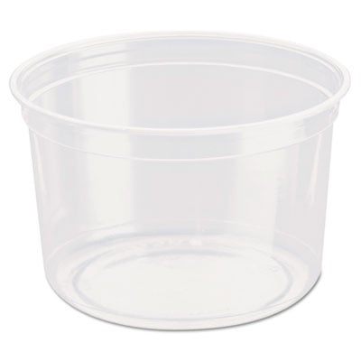 Dart Bare Eco-Forward RPET Deli Containers, 16 oz, 4.6" Diameter x 3"h, Clear, 500/Carton