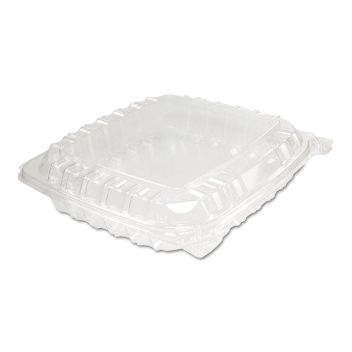 ClearSeal Hinged-Lid Plastic Containers, 8.31 x 8.31 x 2, Clear, Plastic, 125/Bag, 2 Bags/Carton