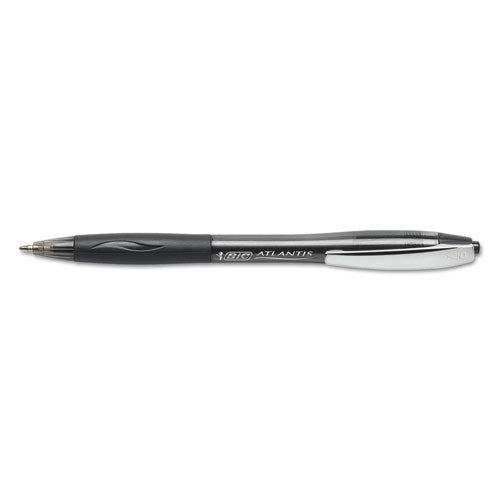 GLIDE Ballpoint Pen, Retractable, Medium 1 mm, Black Ink, Black Barrel, Dozen