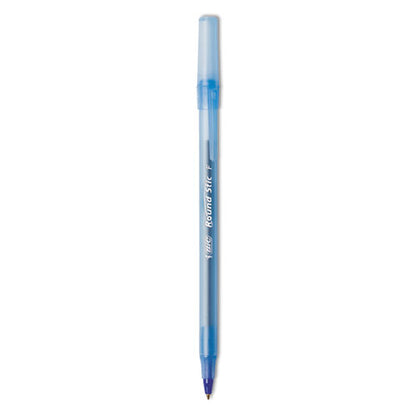 Round Stic Xtra Precision Ballpoint Pen, Stick, Fine 0.8 mm, Blue Ink, Translucent Blue Barrel, Dozen