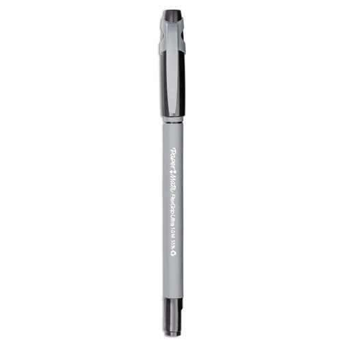 FlexGrip Ultra Ballpoint Pen, Stick, Medium 1 mm, Black Ink, Gray Barrel, Dozen