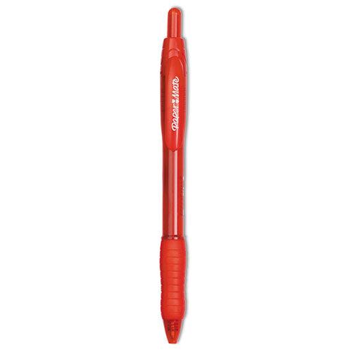 Profile Ballpoint Pen, Retractable, Bold 1.4 mm, Red Ink, Red Barrel, Dozen