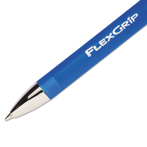 FlexGrip Elite Ballpoint Pen, Retractable, Fine 0.8 mm, Blue Ink, Blue Barrel, Dozen