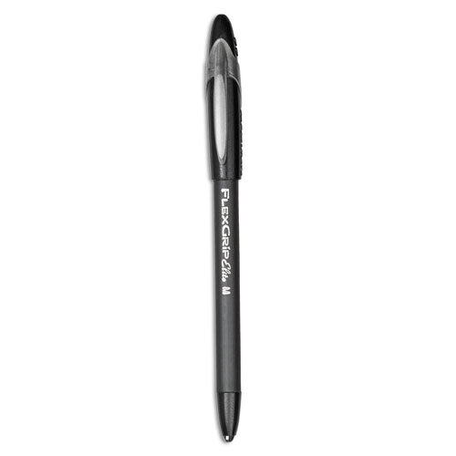 FlexGrip Elite Ballpoint Pen, Stick, Medium 1 mm, Black Ink, Black Barrel, Dozen