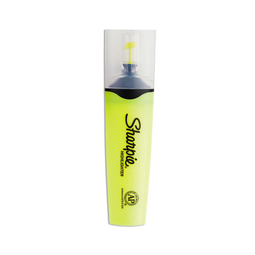 Clearview Tank-Style Highlighter, Fluorescent Yellow Ink, Chisel Tip, Yellow/Black/Clear Barrel, Dozen