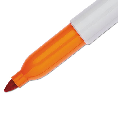 Fine Tip Permanent Marker, Fine Bullet Tip, Orange, Dozen