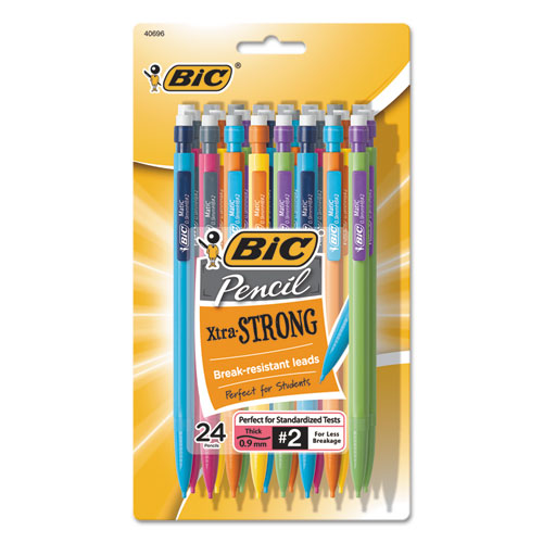 Xtra-Strong Mechanical Pencil Value Pack, 0.9 mm, HB (#2), Black Lead, Assorted Barrel Colors, 24/Pack