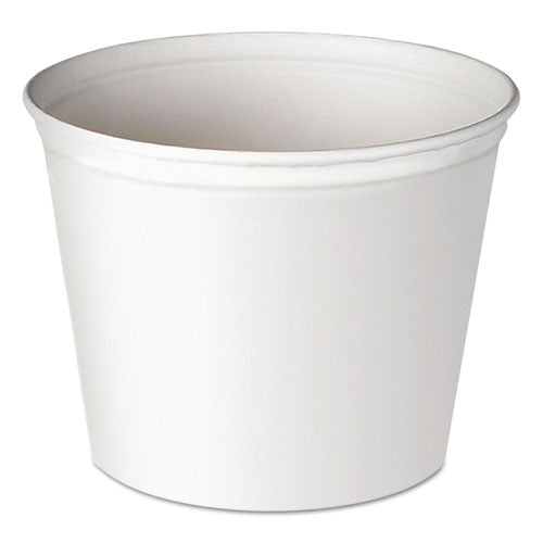 Double Wrapped Paper Bucket, Unwaxed, 83oz, White, 100/Carton