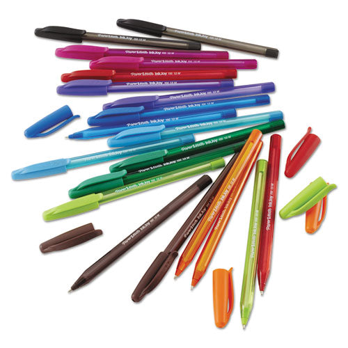 InkJoy 100 Ballpoint Pen, Stick, Medium 1 mm, Blue Ink, Blue Barrel, Dozen