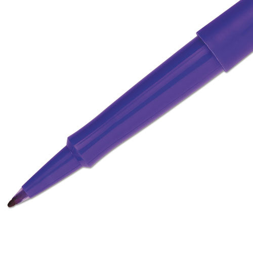 Point Guard Flair Felt Tip Porous Point Pen, Stick, Medium 0.7 mm, Purple Ink, Purple Barrel, Dozen