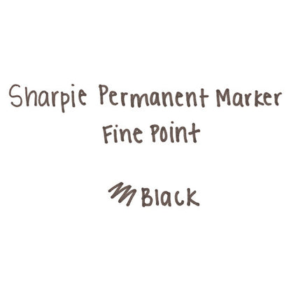 Fine Tip Permanent Marker, Fine Bullet Tip, Black, 5/Pack