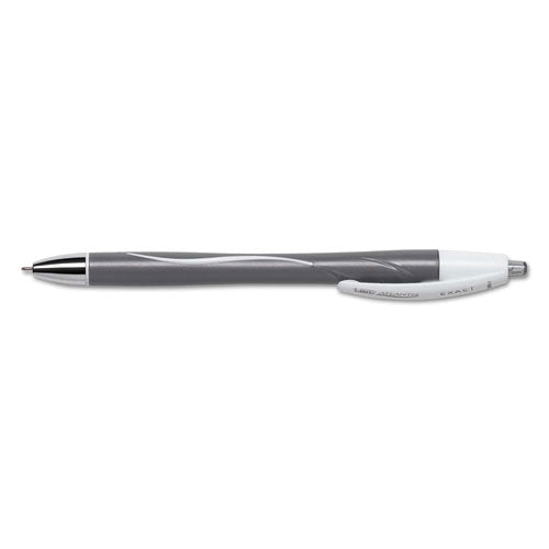 GLIDE Exact Ballpoint Pen, Retractable, Fine 0.7 mm, Black Ink, Black Barrel, Dozen