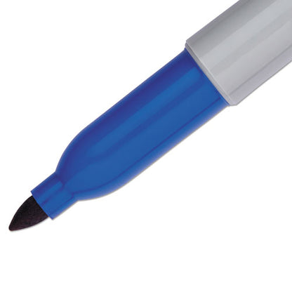 Fine Tip Permanent Marker, Fine Bullet Tip, Blue, Dozen