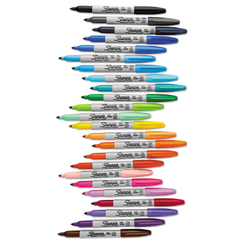 Fine Tip Permanent Marker, Fine Bullet Tip, Assorted Colors, 24/Pack