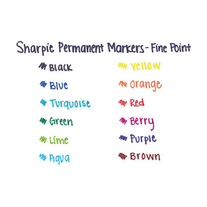 Fine Tip Permanent Marker, Fine Bullet Tip, Purple, Dozen