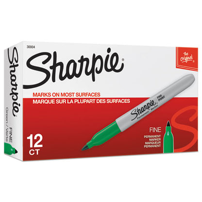 Fine Bullet Tip Permanent Marker, Green, Dozen