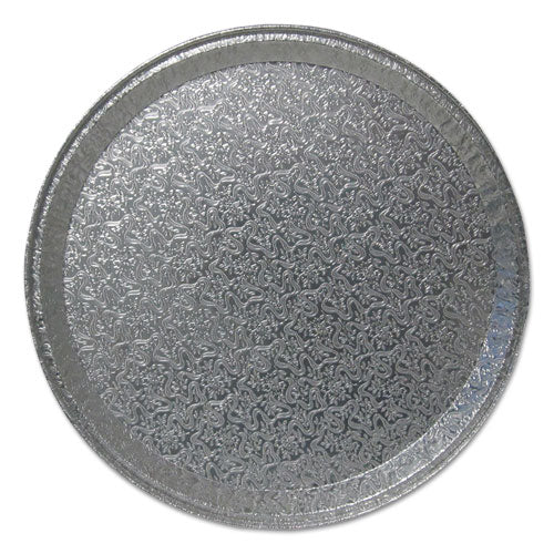 Aluminum Cater Trays, Flat Tray, 12" Diameter x 0.56"h, Silver, 50/Carton