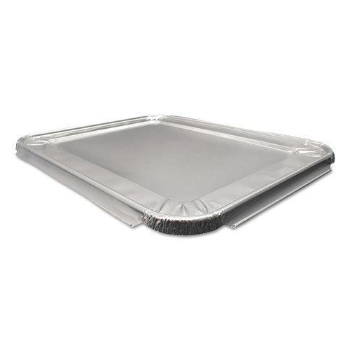 Aluminum Steam Table Lids, Fits Heavy Duty Half-Size Pan, 10.56 x 13 x 0.63, 100/Carton