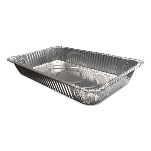 Aluminum Steam Table Pans, Full-Size Deep—346 oz., 3.38" Deep, 12.81 x 20.75, 50/Carton