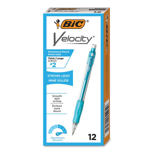 Velocity Original Mechanical Pencil, 0.9 mm, HB (#2), Black Lead, Turquoise Barrel, Dozen