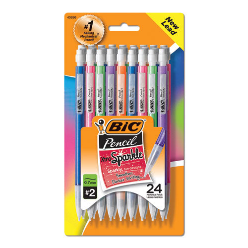 Xtra-Sparkle Mechanical Pencil Value Pack, 0.7 mm, HB (#2), Black Lead, Assorted Barrel Colors, 24/Pack