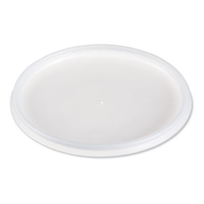 Dart Plastic Lids for Foam Cups, Bowls and Containers, Flat, Vented, Fits 12-60 oz, Translucent, 500/Carton