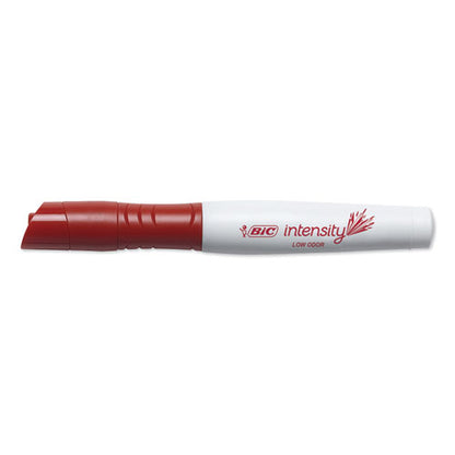 Intensity Low Odor Chisel Tip Dry Erase Marker, Extra-Broad Bullet Tip, Red, Dozen