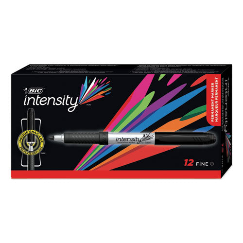 Intensity Fine Tip Permanent Marker, Fine Bullet Tip, Tuxedo Black, Dozen