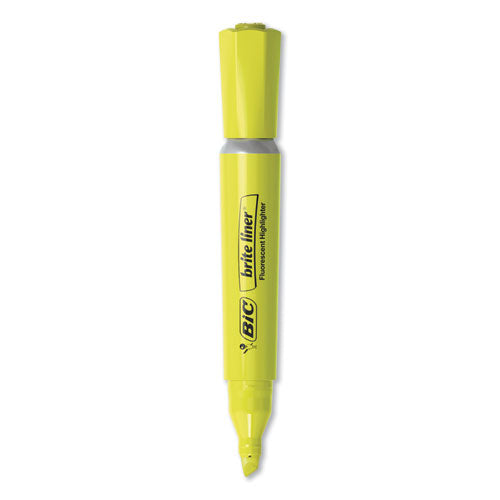 Brite Liner Tank-Style Highlighter Value Pack, Yellow Ink, Chisel Tip, Yellow/Black Barrel, 36/Pack