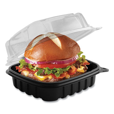 Anchor Packaging Culinary Basics Microwavable Container, 18 oz, 6.36 x 6.18 x 2.96, Clear/Black, 420/Carton