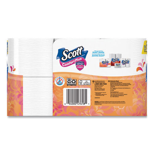 ComfortPlus Toilet Paper, Double Roll, Bath Tissue, Septic Safe, 1-Ply, White, 231 Sheets/Roll, 12 Rolls/Pack, 4 Packs/Carton