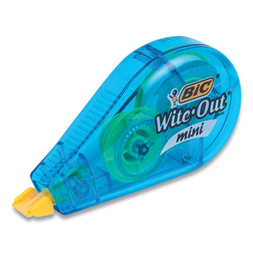 Wite-Out Brand Mini Correction Tape, Non-Refillable, Blue/Purple/Yellow Applicators, 0.2" x 314.4", 6/Pack