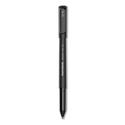 Write Bros. Ballpoint Pen, Stick, Fine 0.8 mm, Black Ink, Black Barrel, Dozen